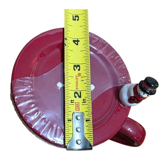 New Yuletide Snowman Mug Coaster Lid Holiday Cup Christmas Gift Warm Wishes Snow - Picture 10 of 10